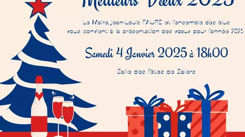 Voeux de la municipalité - 18h, salle des fêtes, 4 rue du Couvent